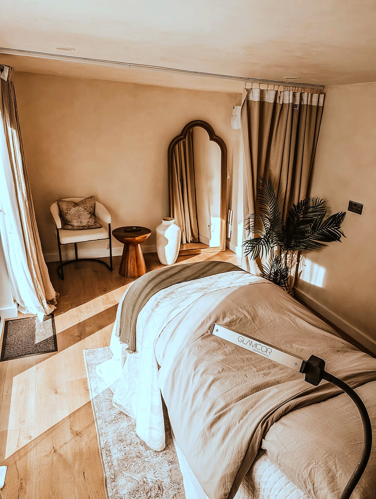 The Ruth McKibben Skin Clinic treatment room — a private sanctuary in Bangor